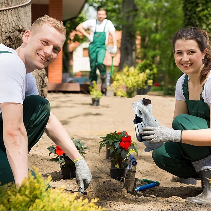 Solar Dog Statues for Garden Decor - Outdoor Dog 9.2in Figurines with Solar Lantern for Yard Patio Lawn Balcony Ornaments - Garden Gifts for Mothers Day, Grandma, Easter