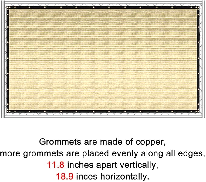 Sunnyglade 6 feet x 100 feet Privacy Screen Fence Heavy Duty Fencing Mesh Shade Net Cover for Wall Garden Yard Backyard (6 ft X 100 ft, Sand)