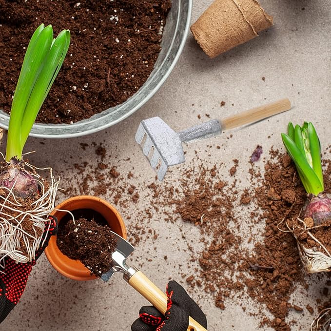 Artibetter 5pcs Mini Zen Garden rakes Dollhouse Grass rake Miniature Garden Tool Tool Set Miniature