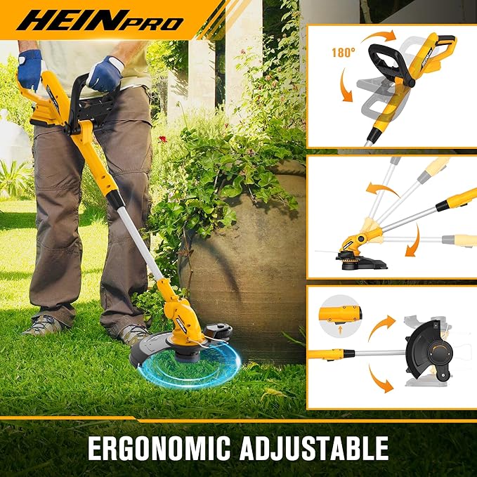 Cordless String Trimmer Compatible with Dewalt 20V Battery, 12-Inch Weed Wacker Cordless Auto Line Feed,Electric Weed Eater Battery Powered Grass Trimmer w/2 Line Spools(Tool Only)