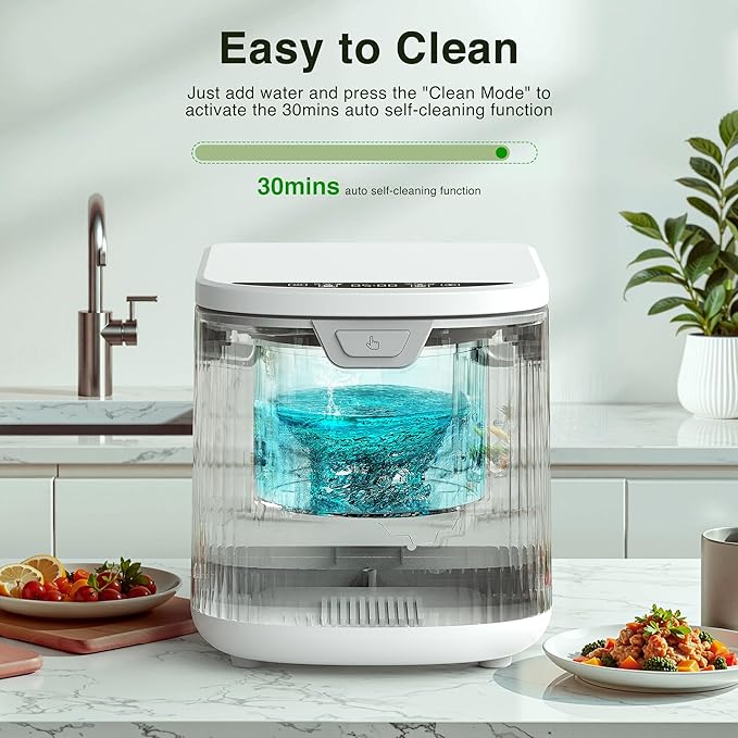 3.3L(Max) Electric Composter for Kitchen, Smart Countertop Compost Bin with Low Noise, Odorless, Auto Self-Cleaning, LED Display, Turns Food Waste to Fertilizer for Home