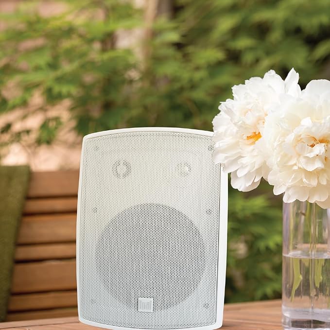 Dual Electronics LU63PW 6.5" 3-Way High Performance Outdoor Indoor Wired Speakers | Effortless Set Up | Home, Pool, Patio, Garage Use | Weather Resistant | Expansive Stereo Sound Coverage | White