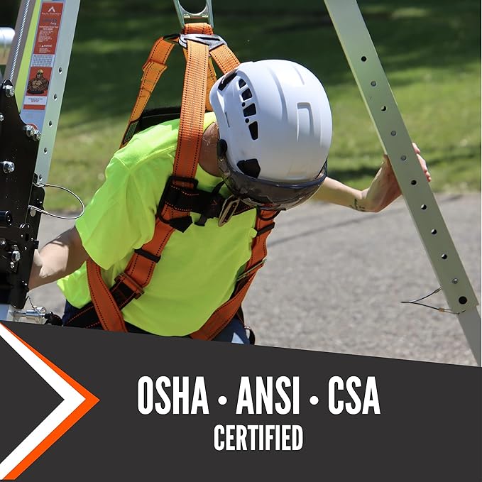 Malta Dynamics Warthog Safety Harness Fall Protection, Pass-Thru Leg Buckles, Full Body Harness - OSHA/ANSI Compliant