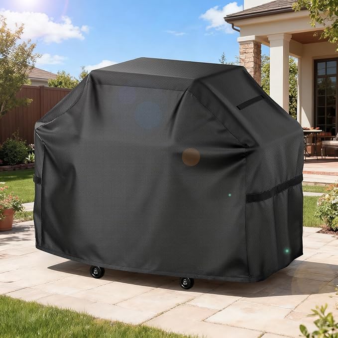 LBTING Grill Cover, 65-inch Heavy Duty 300D Oxford Waterproof Windproof UV Resistant BBQ Gas Grill Cover for Outdoor Barbecue Fit Most Brands Weber, Brinkmann, Char Broil, Holland