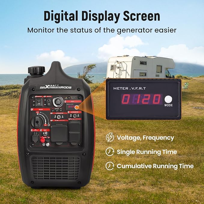 maXpeedingrods 4800W Gasoline Inverter Generator, Electric Start and Remote Start, Gas Powered Generator for Outdoor Camping, Home Backup, EPA Compliant