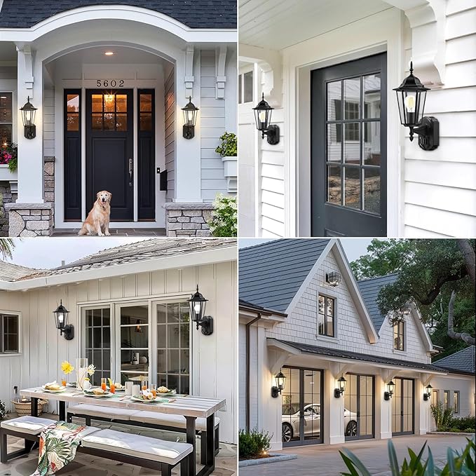 Lamomo Motion Sensor Outdoor Lights, Upgrade Dusk to Dawn Exterior Light Fixture Wall Mounted, 100% Anti-Rust Aluminum Waterproof Porch Lights for Patio Front Door Garage