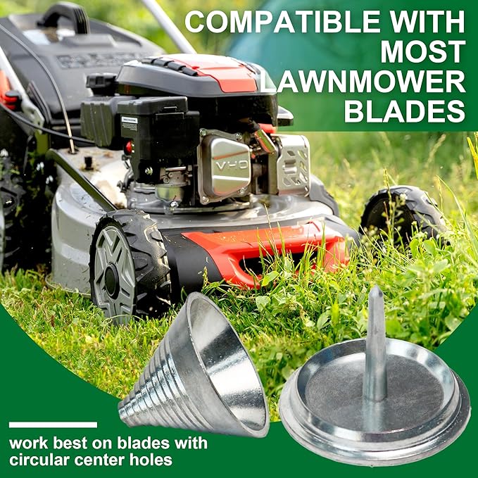 Lawn Mower Blade Sharpener and Balancer, 15°-45° Adjustable Mower Blade Sharpening Tool with Blade Balancer Kit Many Types of Mower Blade, Black