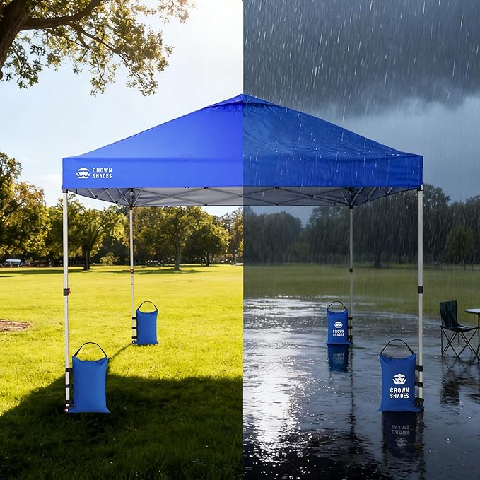 CROWN SHADES Sand Bags for Canopy Legs (150 LBS) Sandbags for Weight, Canopy Weights, Pop Up Tent Weights Bags, Blue (Unfilled)