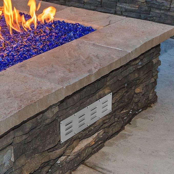 Stainless Steel Venting Panel for Grill Accessory, Masonry Fire Pits and Outdoor Kitchens, 15" by 4-1/2"