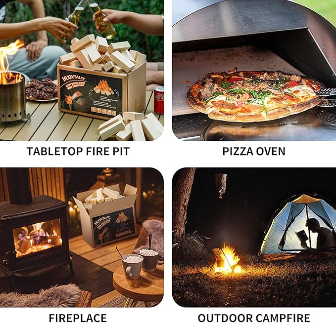 Mini Fire Stick Wood,3.5" Lengths Kiln Dried Pine Small Firewood,Barkless Kindling Fire Logs,Fire Pit Accessories Great for Tabletop Fire Pit,Fireplace,Mini Mesa Wood,4 Lbs