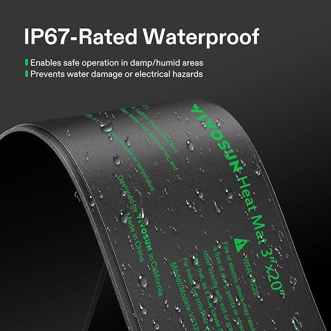 VIVOSUN 3" x 20" Seedling Heat Mat and Digital Thermostat Combo Set, UL & MET-Certified Heating Pad for Hydroponic, Kombucha Tea, Brewing, Fermentation & Plant Germination