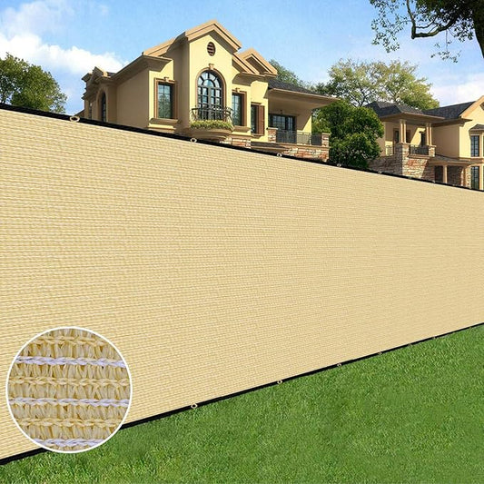 Sunnyglade 5 feet x 150 feet Privacy Screen Fence Heavy Duty Fencing Mesh Shade Net Cover for Wall Garden Yard Backyard (5 ft X 150 ft, Sand)
