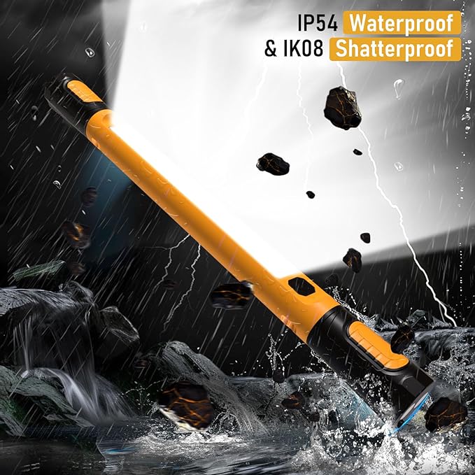 Work Light for Mechanic,3200LM LED Work Lights,5400mAh Rechargeable Magnetic Light bar,Portable Automotive Tools Underhood Light with Hooks for Car Garage Workshop Emergency,Gifts for Him, Yellow