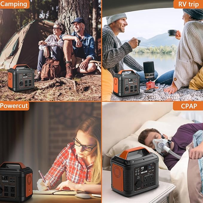 Portable Power Station, 300W 296Wh Solar Generator Quick Charge / 110V AC Outlets/DC Ports and LED Flashlight, Home Outdoor Travel Camping Blackout