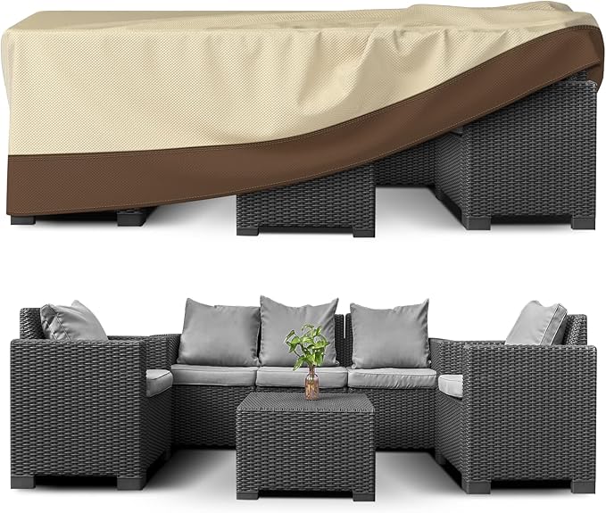 Patio Furniture Covers Waterproof for Table and Chairs, Square Outdoor Furniture Set Cover, Anti-Fade, Tear/Water Resistant Patio Furniture Set Covers, 96" L x 96" W x 28" H
