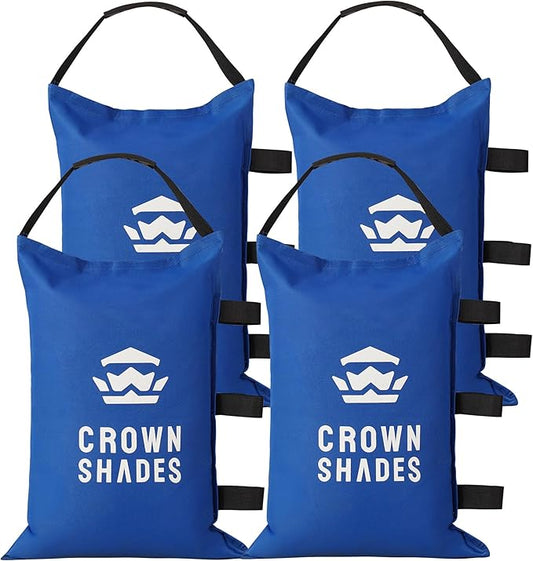CROWN SHADES Sand Bags for Canopy Legs (150 LBS) Sandbags for Weight, Canopy Weights, Pop Up Tent Weights Bags, Blue (Unfilled)