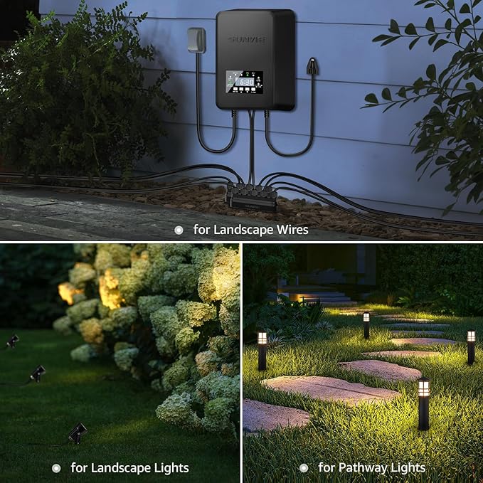 SUNVIE Low Voltage Wire Connector Fastlock3 Landscape Lighting Connectors 12-20 Gauge Low Voltage Connectors 5-Way Landscape Lighting Junction Hub for Garden Path Lights Spotlights, 4 Pack