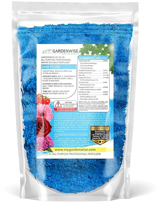 20-20-20 Water-Soluble Fertilizer β Powder for Liquid Plant Food for Indoor & Outdoor Plants, Orchids, Vegetables, Lawns, Flowers β 20 20 20 Fertilizer 4 Quarts (8 lbs)