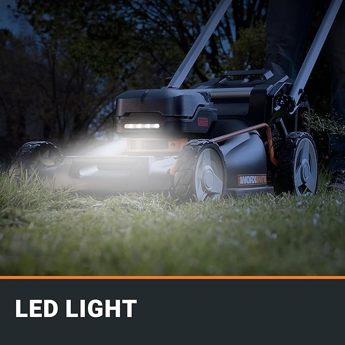 WORX Nitro 40V 21" Cordless Lawn Mower with Aerodeck & Intellicut, Electric Mower with Variable Speed, Self-propelled Lawn Mower WG760 – (2) PowerShare 5.0Ah Batteries & Charger Included