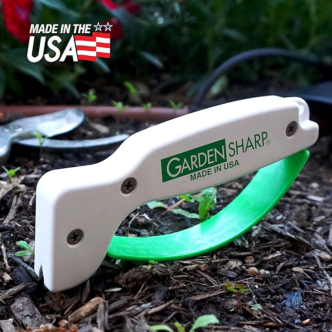 AccuSharp Garden Tool Sharpener, Diamond-Honed Tungsten Carbide Blades, Restores, Repairs, Sharpens & Hones Lawnmower Blades, Secateurs, Limb Loppers, Hoes, Shovels, and Scythes