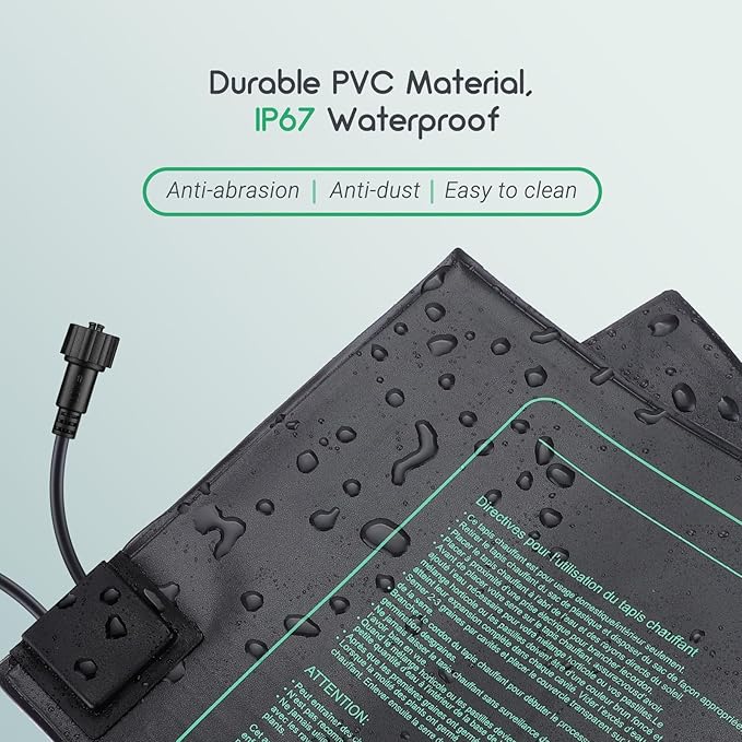 LUXBIRD 6 Pack 30W Seedling Heating Mats 10" x 20.75" with Thermostat Controller, Idea for Seed Starting, Germination, Greenhouse (LB-HT06)