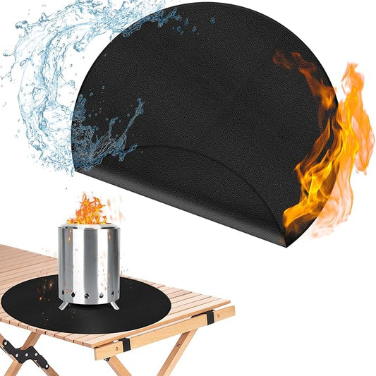 20" Tabletop Fire Pit Mat for Solo Stove Mesa XL, Easy Clean Small BBQ Mat for Outdoor BBQ, Reusable Waterproof Pad, Three-Layer Fireproof and Heat-Resistant Barbecue Mat for Tabletop Fire Pit