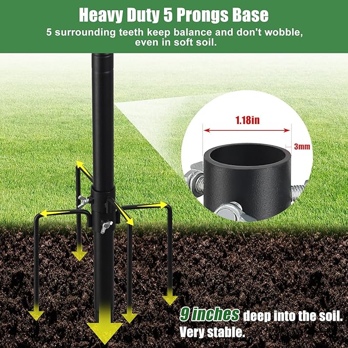 Bird Feeder Pole 60" Outdoor Decor - Premium Metal, Rust-Resistant, Sturdy & Weatherproof - Easy Installation for Garden, Lawn, Field Bird House Pole, Bird Feeder, Outdoor Birdhouse