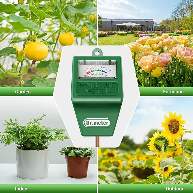 Soil Moisture Meter, 2 Packs Soil Test Kit for Garden Lawn Farm Indoor & Outdoor Use - Soil Tester Hygrometer Sensor for Houseplants - Plant Water Meter-No Battery Needed, Gardening Gifts