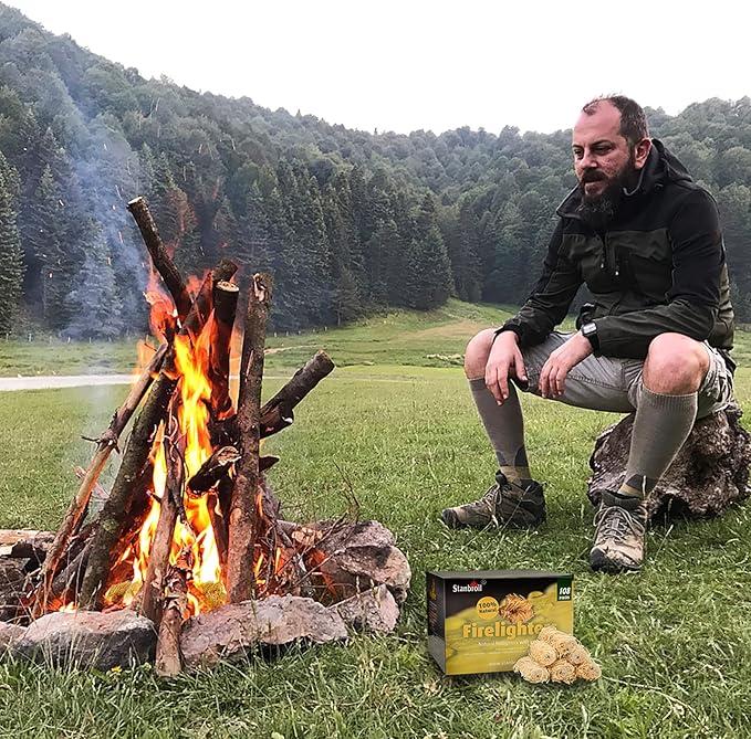 Stanbroil 108 pcs Fire Starters, Natural Charcoal Fire Starters Super Fast Lighting Perfect for Barbecue Grills, Smokers, Wood Stove, Campfires and Outdoor Fireplaces