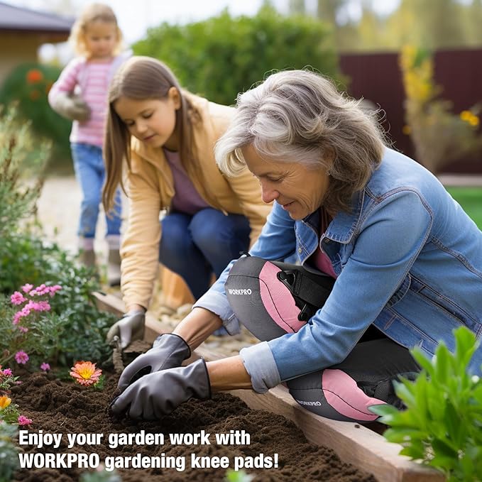 WORKPRO Garden Knee Pads For Unisex-Adult, Flooring Kneepads with Foam Padding, Comfortable Kneeling Cushion for Gardening, House Cleaning, Construction Work, 7.87"*6.75"*3"