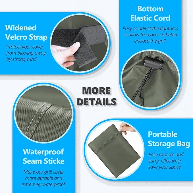 Grill Cover 50 Inch - Superior BBQ Cover for Weber Spirit Grill - 600D Outdoor Grill Cover for Weber Spirit 2 - Barbecue Cover Heavy Duty Waterproof for Weber Spirits ii 200 and Spirit 300