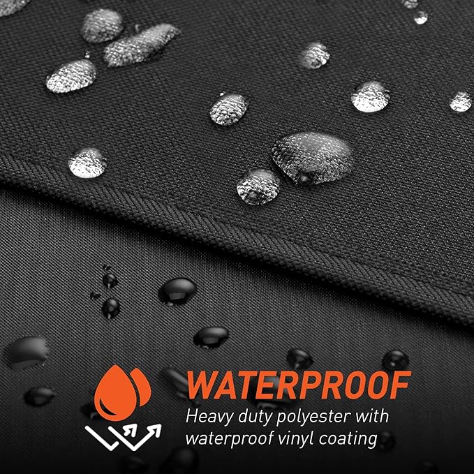 Arcedo BBQ Grill Cover 50 Inch, Heavy Duty Waterproof Barbecue Cover for Outdoor Grills up to 48 Inch Width, Suitable for Weber, Char Broil, Nexgrill Grills, etc, All Weather Protection, Black