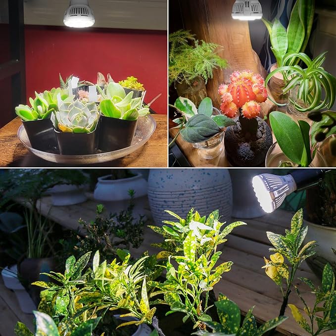 Grow Light Bulbs for Indoor Growing, A15 7W LED Grow Lights for Indoor Plants Seed Starting, High PPFD, Full Spectrum 60W Equivalent E26 Base, 2 Pack