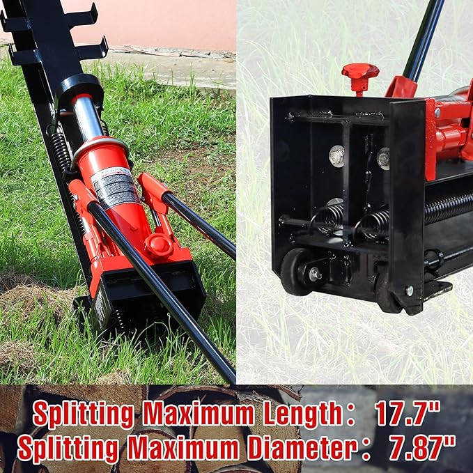 BIG RED ATGS012-1 Torin Hydraulic Log Splitter: Durable Manual Wood Splitter with Horizontal Full Steel Beam, Labor-saving Machine - Stable and Safe, Capacity 12 Ton, Red