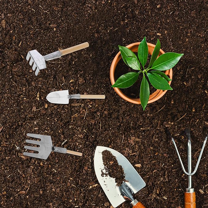 Artibetter 5pcs Mini Zen Garden rakes Dollhouse Grass rake Miniature Garden Tool Tool Set Miniature
