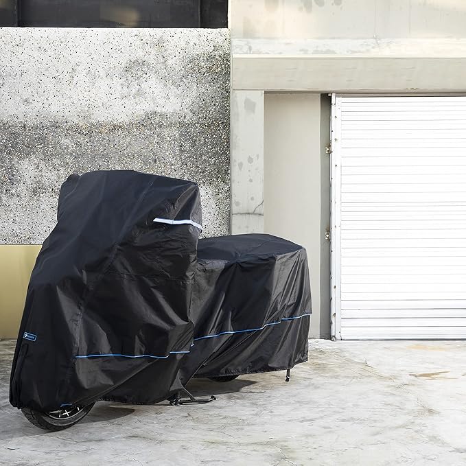 FENRIR 420D 90"INCH Motorcycle Cover Waterproof Outdoor Storage compatible with Adventure R1250GS R1300GS KLR650 Versys Africa twin Transalp750 NC750X CB500X NT1100 Tracer9 FJR1300 Multistrada Vstrom
