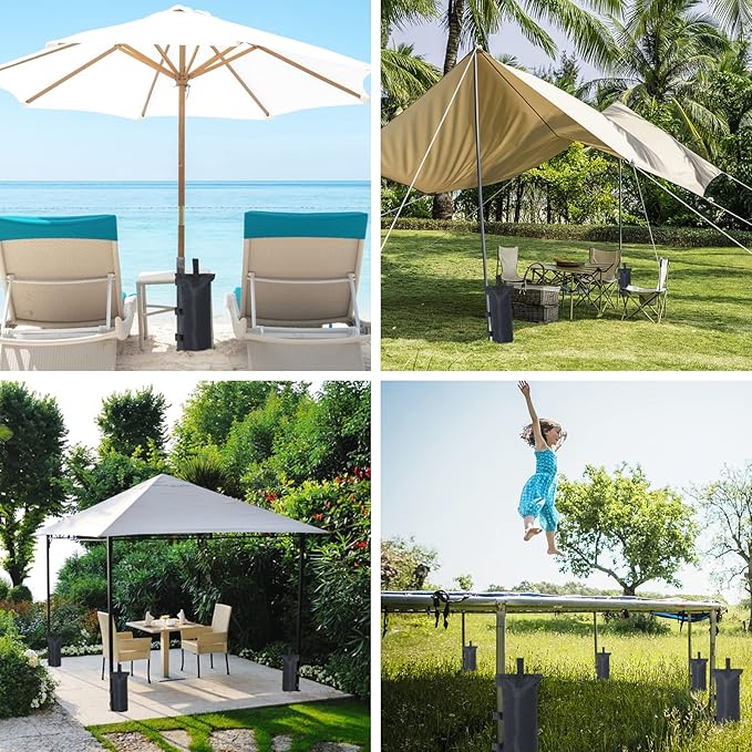 COOSHADE Canopy Tent Sand Bags Gazebo Weights Bags,4 Pack,Black,112LBS