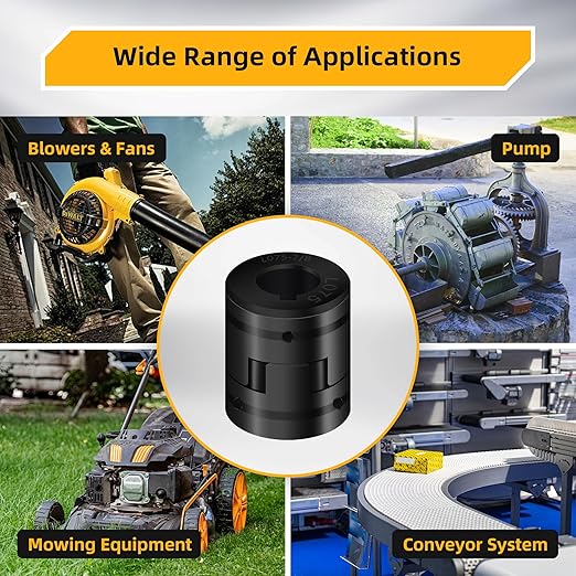 1/2" to 7/8" L075 Flexible 3-Piece L-Jaw Coupling Coupler Set & Rubber Spider, Log Splitter Pump Coupler for Log Wood Splitter Hybrid Equipment