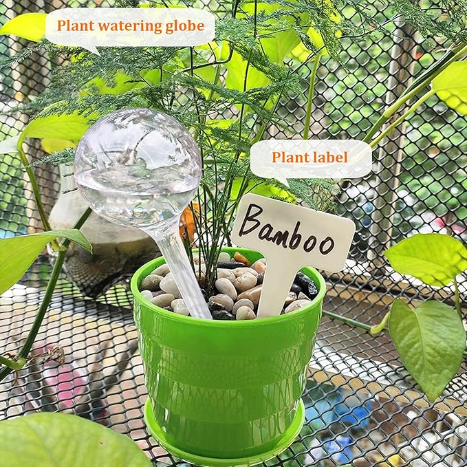 Plant Automatic Watering Devices, Clear Plastic Self-Watering Bulbs Flower Automatic Watering Device While Away Garden Waterer for Plant Indoor Outdoor