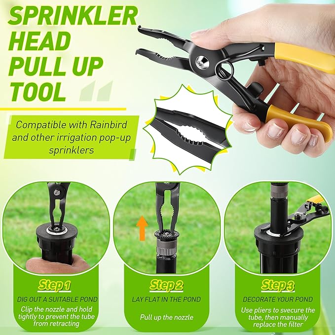 2pack Pop Up Sprinkler Head Tool Compatible with Rainbird Hunter Sprinkler Head, Pull Raise Tools for Pop Up Sprinklers, Rotor Adjustment Tools for Lawn Irrigation System Repair