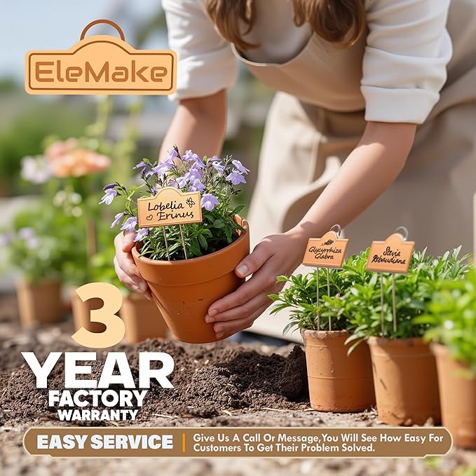 Stainless Steel 304 Plant Labels Weatherproof, Metal Garden Label Tall Markers 25 Pack for Plants Vegetables Herb Seedlings Flowers with 2 Pens, Height 10.75 Inch, Label Area 3.74'' x 1.39''