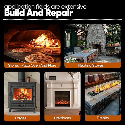 11 LBS Refractory Mortar, 2600°F High Temperature Mortar for Masonry -Fire Refractory Cement Patch for Fireplace Brick, Fire Pit, Kiln, Forge & Pizza Oven Repair- No Heat Cure, Air Set Formula