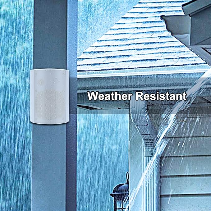 STUDIOFINIX 5.25 Inch 600W Passive Wall Mount Speakers Weather Resistant Indoor Outdoor Speakers for Patio Garage Home,2 Pairs (White)