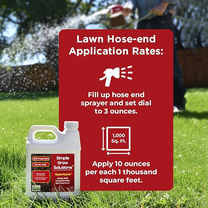 Raw Organic Soil Conditioner- Root Hume- Simple Grow Solutions- Natural Plant & Lawn Treatment- Nutrient Food Enhancer- Concentrated Liquid Humic - Grass, Tomatoes, Citrus, Flowers, Vegetables