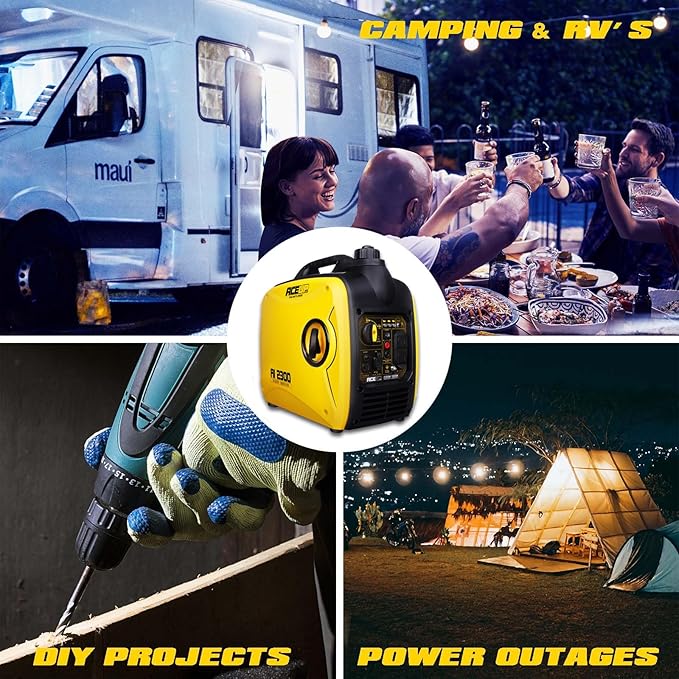 Aceup Energy 2300 Watt Portable Inverter Generator, Super Quiet Gas Generator for Home Use, EPA Compliant, Lightweight RV Ready