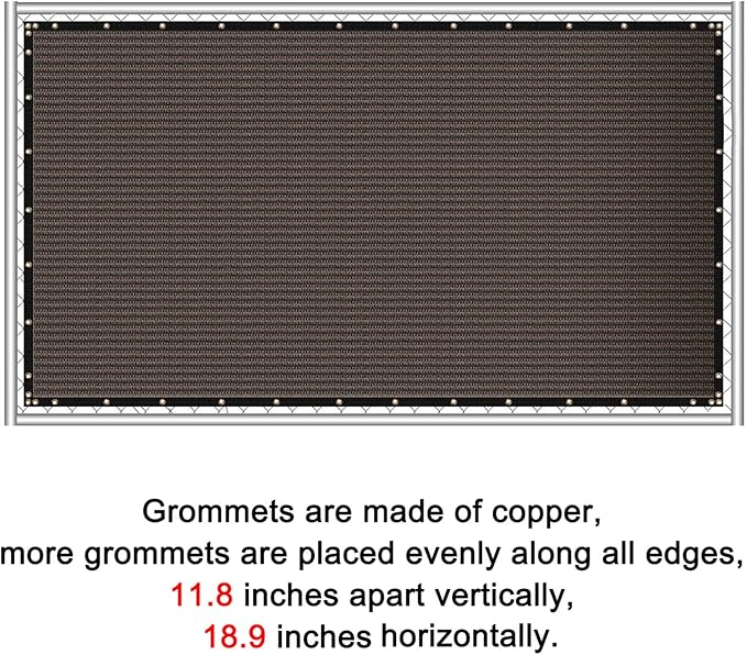 Sunnyglade 6 feet x 50 feet Privacy Screen Fence Heavy Duty Fencing Mesh Shade Net Cover for Wall Garden Yard Backyard (6 ft X 50 ft, Brown)