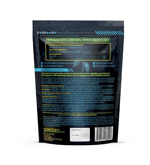 Trifecta Myco Supreme Mycorrhizal Fungi for Soil, Plant Root Stimulator, Ultra Concentrated Mycorrhizae for Strong Roots & Living Soil, Tree, Rose and Flower Care