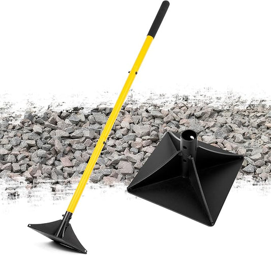 10"x10" Steel Tamper with 48" Handle, Heavy Duty Hand Compactor Tool for Leveling Soil, Gravel, Sand, Asphalt, Ground, Paver, Driveway, Garden, Yard, and Blacktop Repair