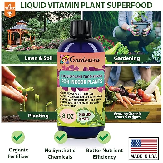 Gardenera Plant Growth Superfood for ALBO VARIEGATA with Vitamins & Minerals - Organic Plant Food Fertilizer - Micro-Fungi and Bio-Organisms for Albo Variegata Plant Care & Growth Enhancement - 32oz
