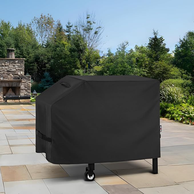 Unicook 28 Inch Griddle Cover for Blackstone and Nexgrill Cooking Station, Outdoor Flat Top BBQ Grill Cover with Sealed Seam, Heavy Duty Waterproof Fade Resistant, Black
